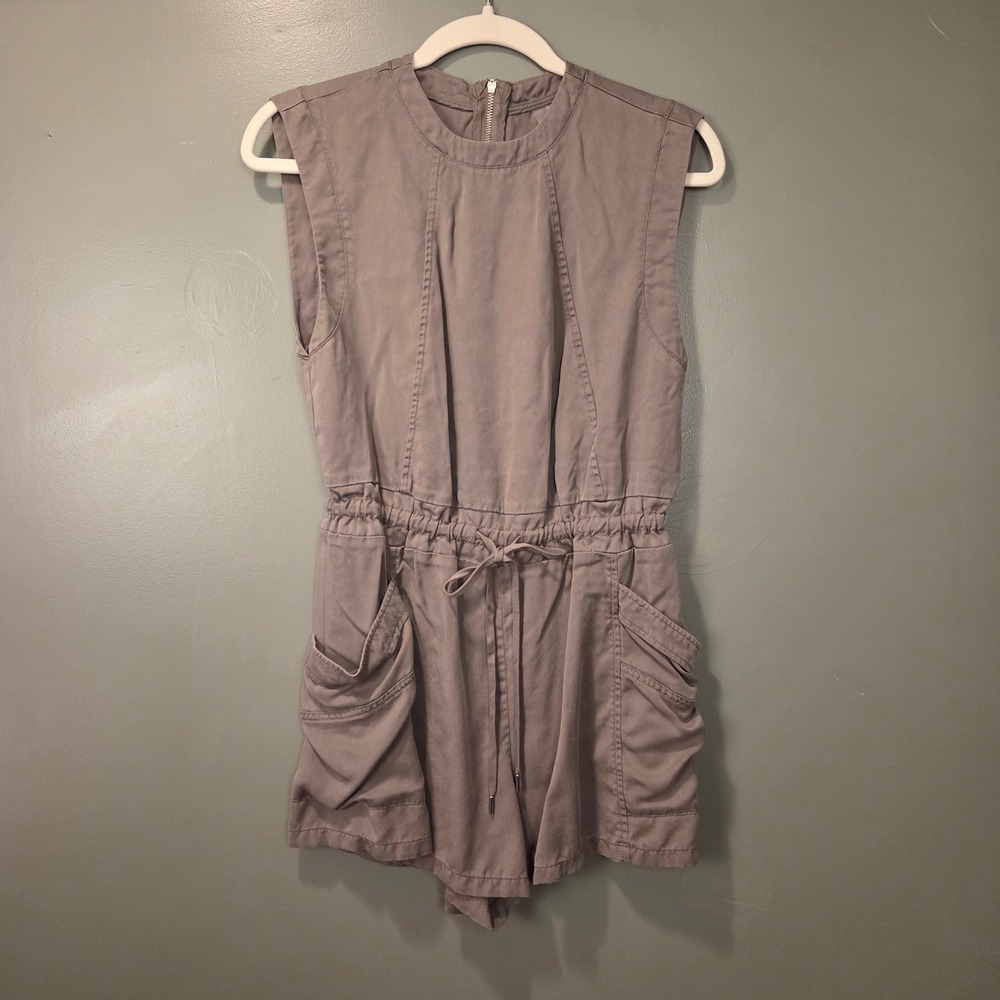 Calia Women's Sleeveless Romper‎ Size XS Taupe Gray 100% Lyocell